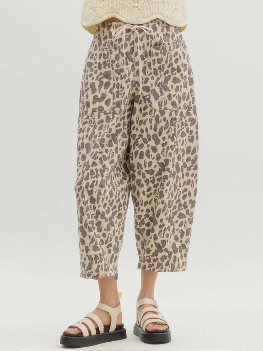 パンツ ANOTHER A Leopard Balloon Pants Beige LEOPARD BALLOON PANTS_ Leopard Balloon Pants – Double K Boutique, LLC