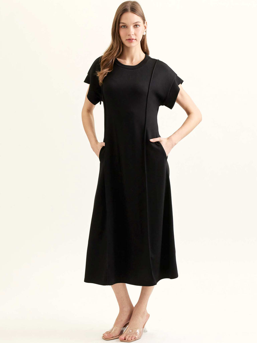 Buttery Soft Black Midi Dress by Entro L