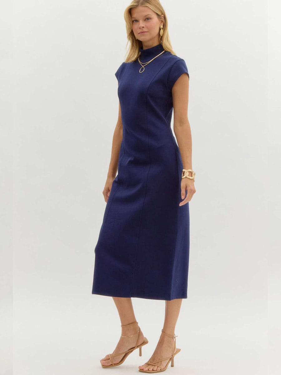 entro ribbed midi dress Ribbed Pocket Midi Dress In Teal