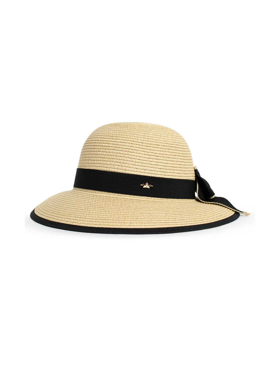 Hilo Sun Hat Natural Black Wide Brim Beach Hat | The Royal  display picture 1