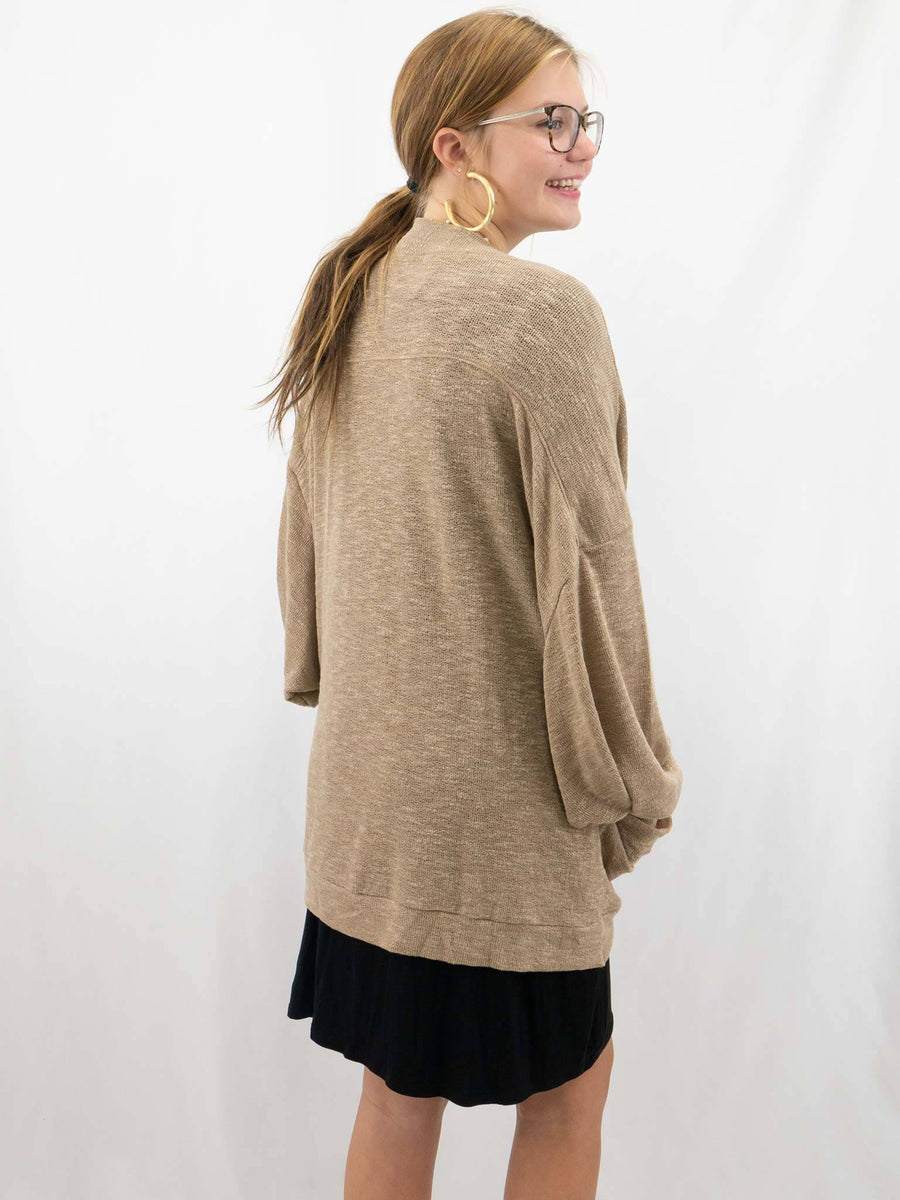 Cropped Cardigan in Taupe