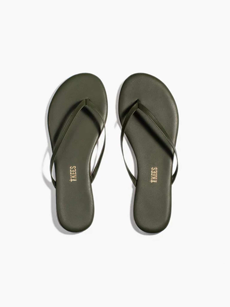 TKEES Lily Liners in Forest – Slim Leather Flip Flops | Women’s ...
