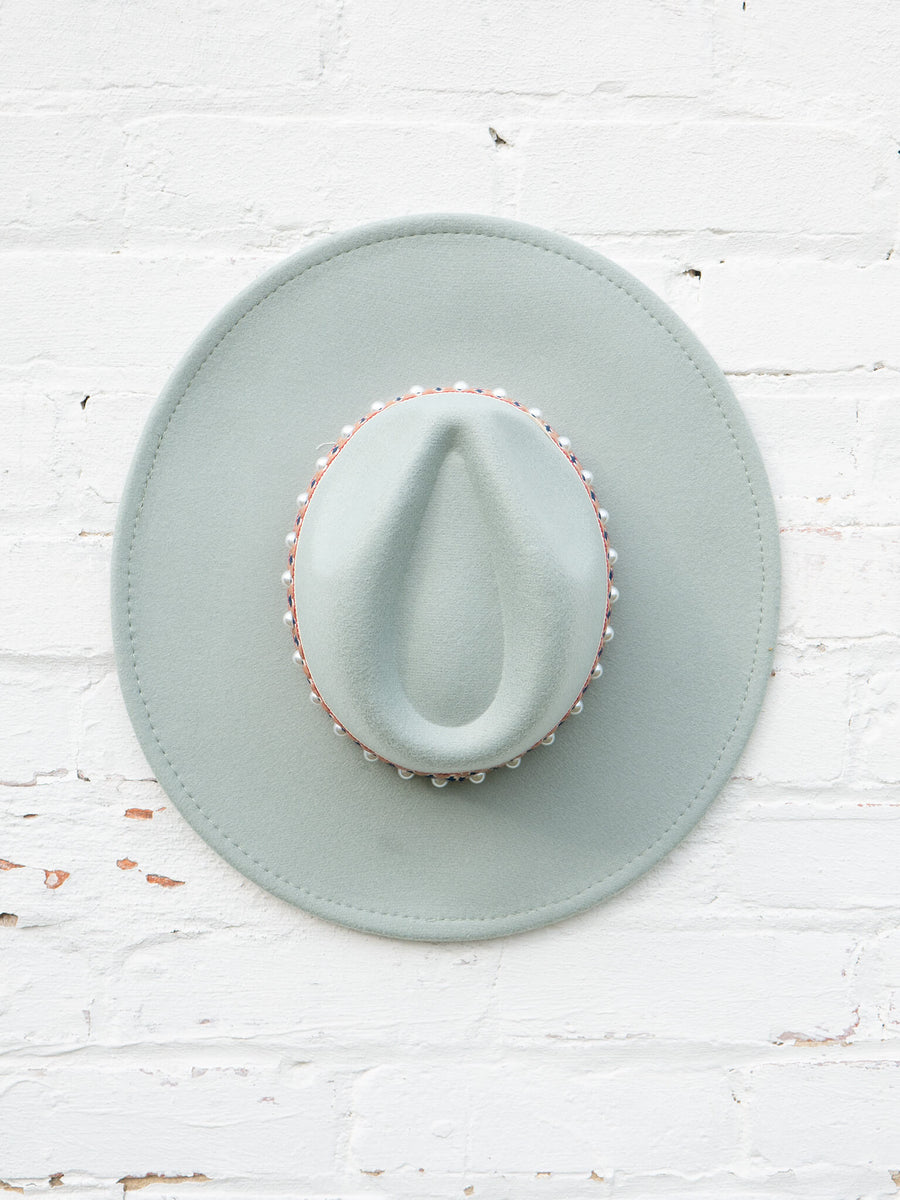 Mint Wide Brim Felt Hat – Casual Camel Boutique display picture 1