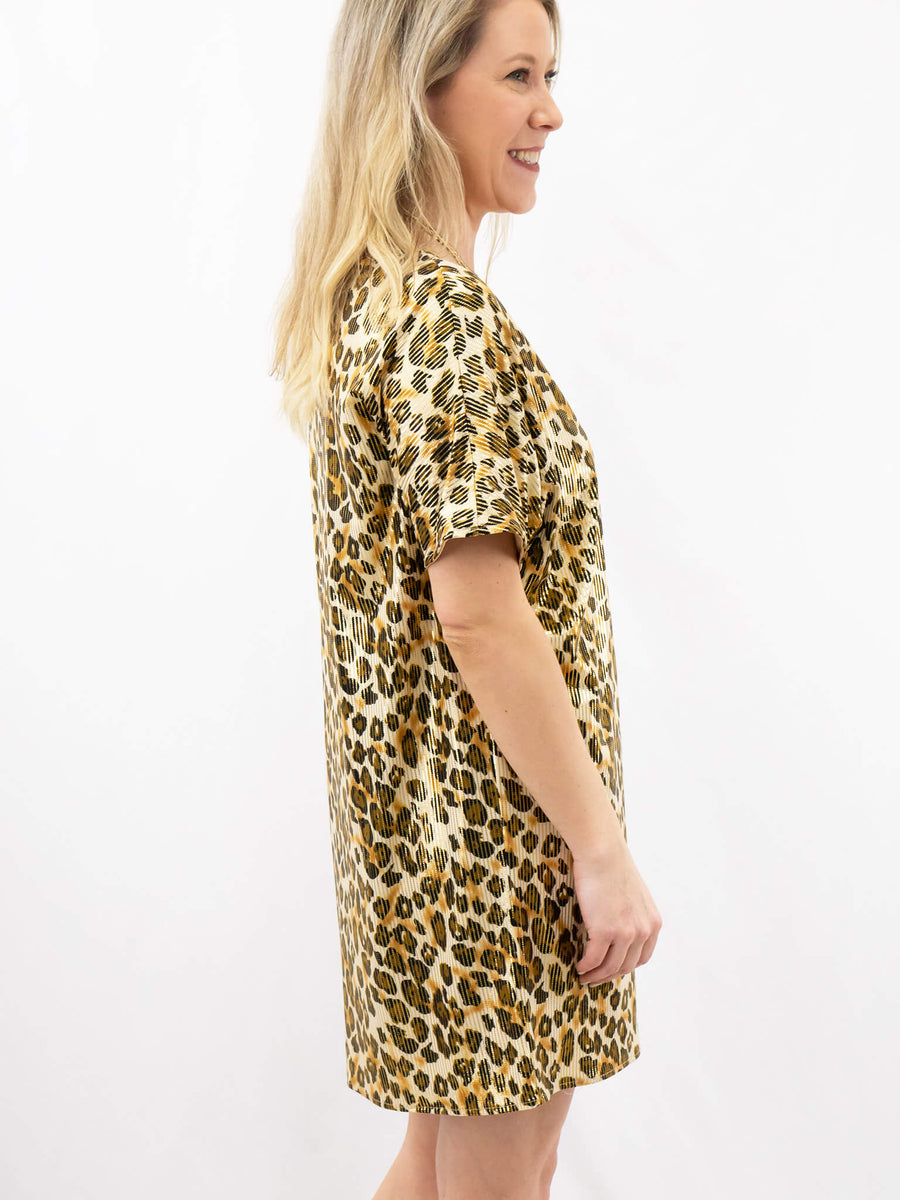 metallic leopard print dress Metallic Cheetah Print Shift Dress by Adrienne L