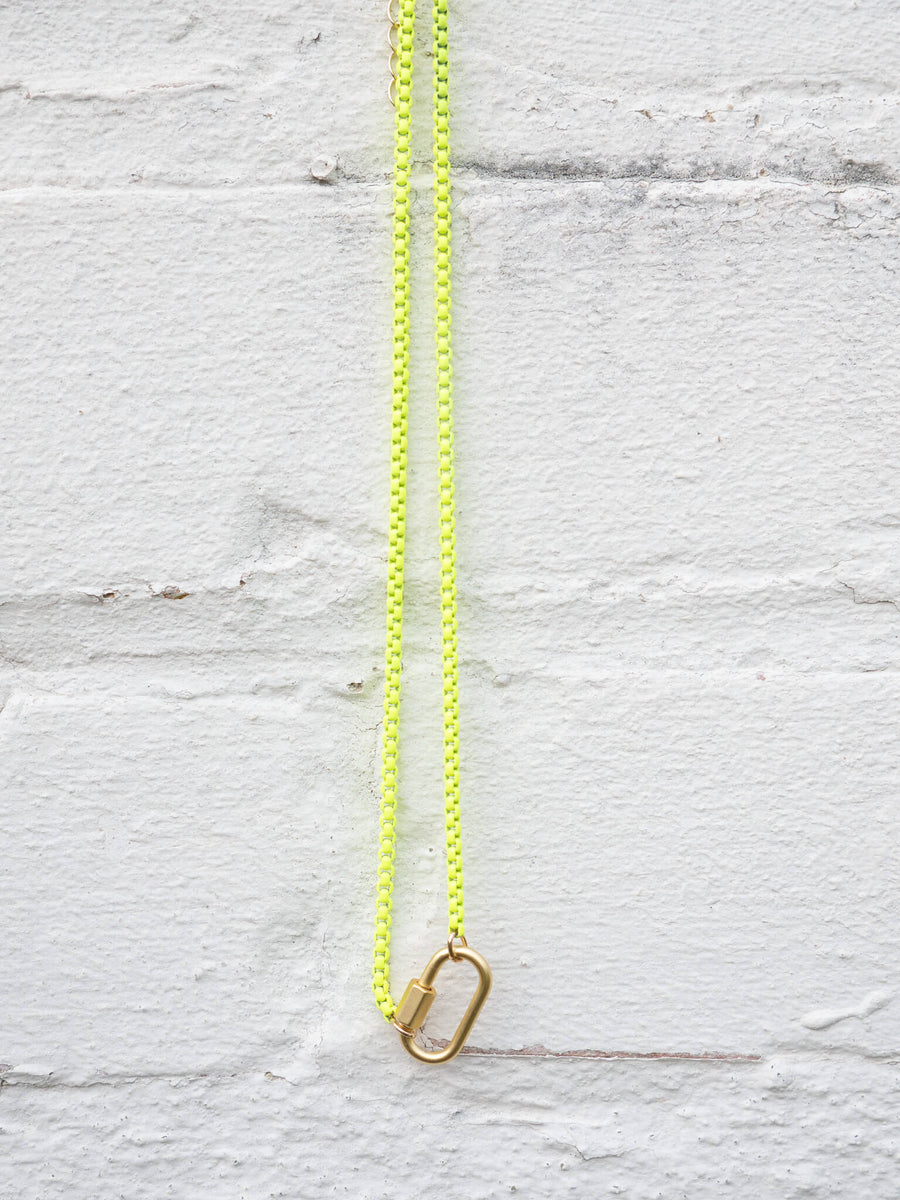 Crave Carabiner Necklace Neon Green