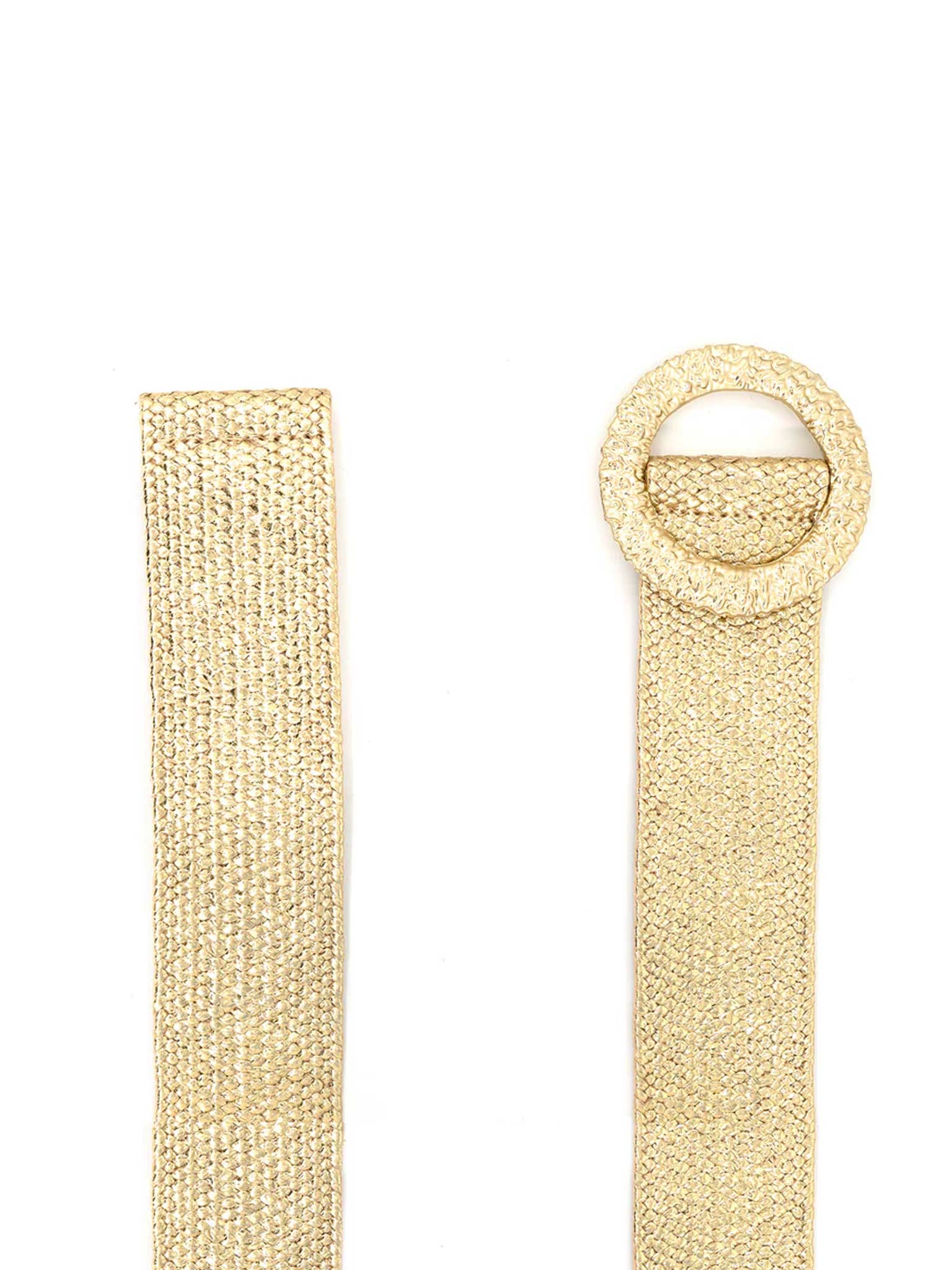 Gold Elastic Waist Belt with Statement Buckle – Stretch 