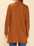 back of thick camel cardigan on model