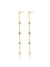cz gold chain earrings on white background