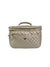 classic makeup train case in pearl quilted