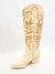 off white western style tall boot from side showing zipper closure
