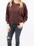 brown mineral wash pullover on model