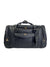 black quilted luxury style duffle bag with wheels from front