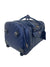 greek navy luxury duffle bag with wheels from back side