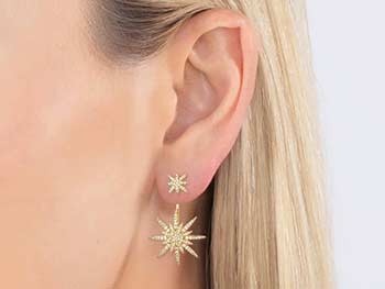 Starburst earring on model