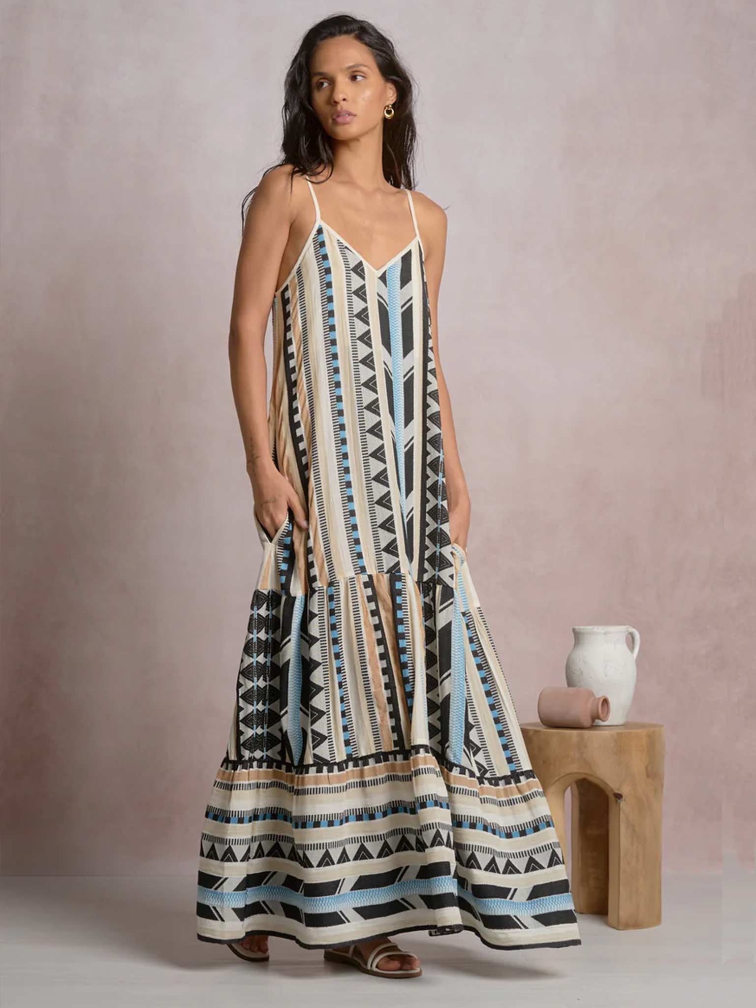 aztec maxi dress Tulum 14 29.1 28.3 54.9 Color:Champagne Print Wedding dreams start here Summer