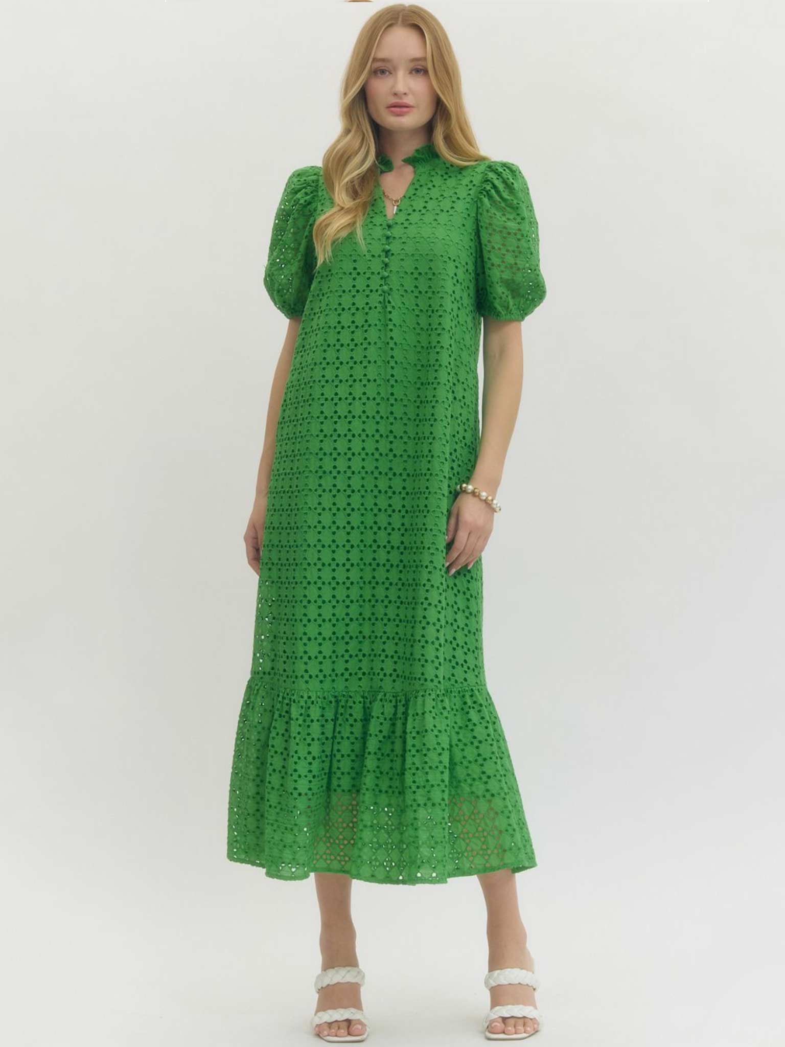 slim fit dress slacks Hyacinth House Green Shimmer Knit Cammie Maxi Dress Green Shimmer Knit / L main image 0