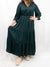 hunter green maxi on model from front