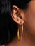 pave gold thin hoops on model