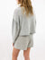 bubble sleeve gray ribbed top from back