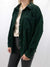 hunter green corduroy shacket on model from front side
