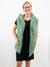 oversized quilted vest in sage on model