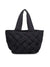 black woven tote from front