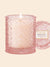 Sandalwood Rose scented candle in glass pink jar