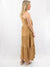 taupe dress from side with tiered skirt