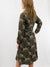 olive button down shirt dress with leopards from back