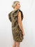 leopard dress with large puff sleeves from back
