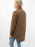 brown quilted jacket on model from back