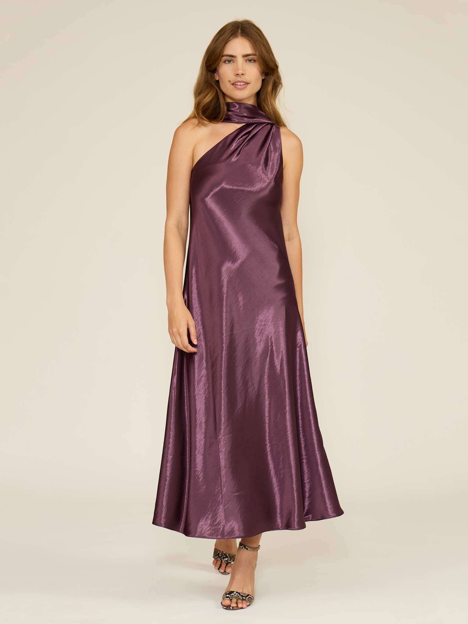 Lucy Paris - Hunter Maxi Scarf Dress - Plum Small