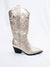 champagne metallic western boots from side