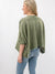 oversized olive mineral wash cropped pullover from back