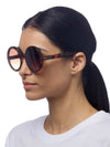 OKKIA Monica Sunglasses in Classic Havana from side on model