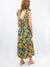 floral tiered midi dress from back on model