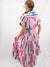 midi dress in mixed pastel colors from back
