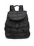 black nylon quilted backpack