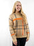 plaid crewneck sweater on model