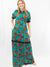 green floral maxi dress from front