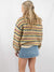 multicolor crew neck sweater from back on model