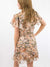nude floral midi dress from back