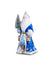 large blue and white santa ornament