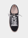 ShuShop Rebel Sneaker in black shown from above to show top of sneaker and lace details