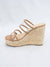 raffia clear strap wedge from side