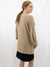 taupe cardigan with balloon sleeves from back on model
