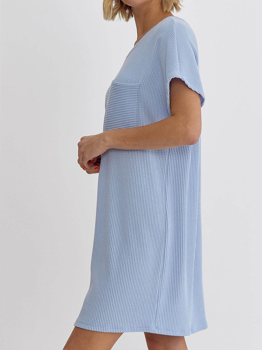 Entro Ribbed Round Neck T-Shirt Dress – Casual Camel Boutique