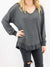 thermal long sleeve top in charcoal