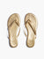 gold tkee liner flip flop from top