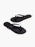 patent leather black flip flops from top
